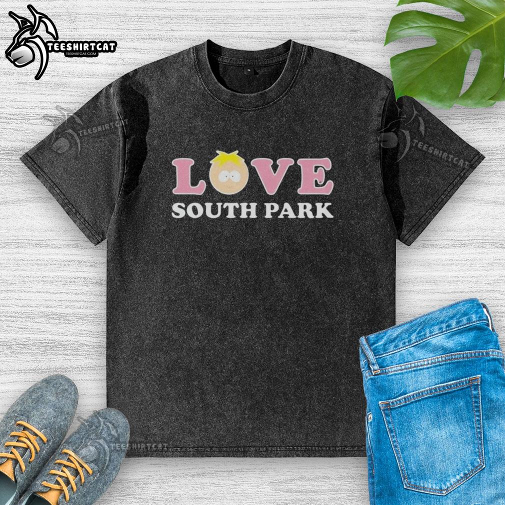 official-love-south-park-washed-t-shirt Official Love South Park Washed T-Shirt featuring vibrant graphics of the show's characters on a cozy fabric.