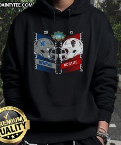 Alt Text: Official Memphis Tigers vs North Carolina State Wolfpack 2025 Gasparilla Bowl Dueling Helmet Hoodie design.