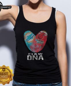 Miami City Sports Dolphins tank top featuring DNA fingerprint heart design, perfect for fans of Miami Dolphins.