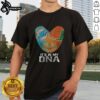 Official Miami City Sports Dolphins X Hurricanes fingerprint heart t-shirt showcasing team spirit and pride.