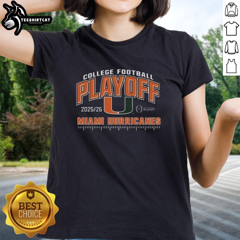 official-miami-hurricanes-2025-college-football-playoffs-ladies-tee Official Miami Hurricanes 2025 College Football Playoffs ladies tee featuring team logo and vibrant colors.