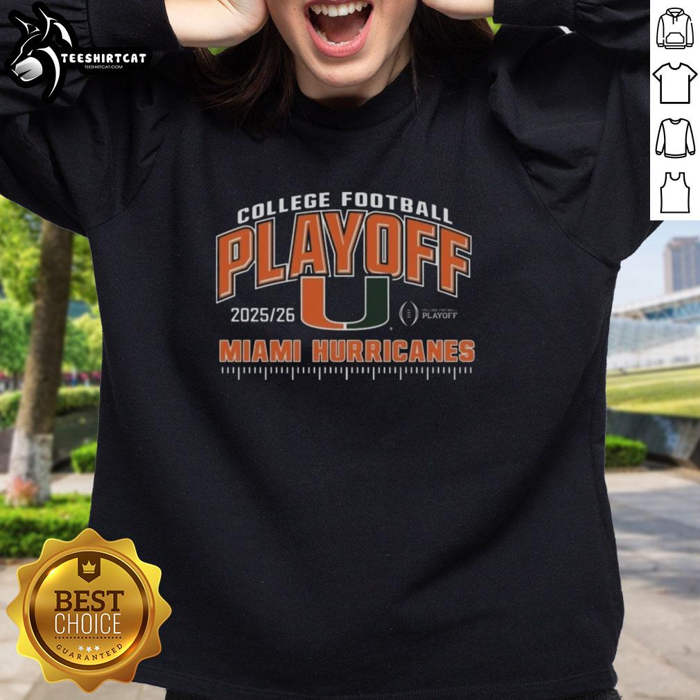 official-miami-hurricanes-2025-college-football-playoffs-sweatshirt Official Miami Hurricanes 2025 College Football Playoffs sweatshirt featuring team logo and vibrant colors for fans.