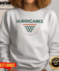 Official Miami Hurricanes basketball logo sweatshirt featuring vibrant colors and team branding for fans.