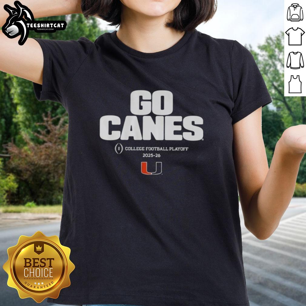official-miami-hurricanes-football-2025-cfb-playoff-slogan-ladies-tee Official Miami Hurricanes Football 2025 CFB Playoff Slogan Ladies Tee in vibrant colors, perfect for fans and supporters.