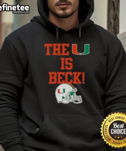 Official Miami Hurricanes Football 'The U Is Beck' helmet hoodie showcasing team spirit and style for fans.