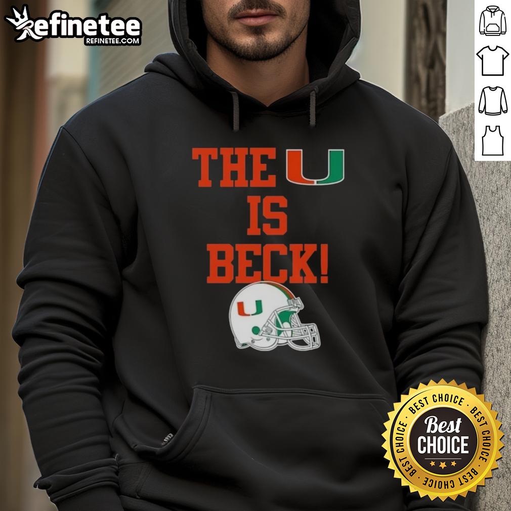 official-miami-hurricanes-football-the-u-is-beck-helmet-hoodie Official Miami Hurricanes Football 'The U Is Beck' helmet hoodie showcasing team spirit and style for fans.