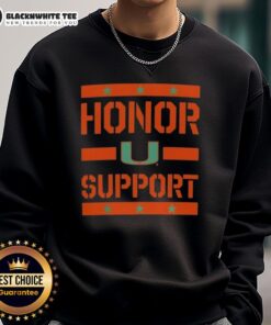 Official Miami Hurricanes Honor Support Sweatshirt in vibrant colors, showcasing team logo for passionate fans.