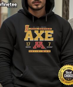 Official Minnesota Golden Gophers hoodie celebrating 17-7 win over Wisconsin Badgers for Paul Bunyan's Axe, Ski-U-Mah!