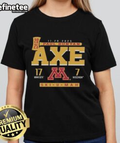 Official Minnesota Golden Gophers vs Wisconsin Badgers tee, featuring Paul Bunyan's Axe, November 29, 2025.