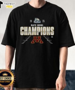 Alt Text: Official Minnesota Golden Gophers 2025 Rate Bowl T-Shirt featuring team logo and vibrant colors for fans.