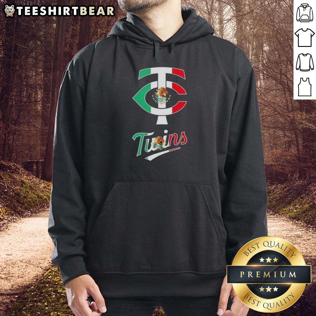 official-minnesota-twins-baseball-x-mexican-flag-hoodie Alt Text: Official Minnesota Twins baseball hoodie featuring the Mexican flag design, perfect for fans and stylish wear.