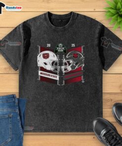 2025 Xbox Bowl Helmet Washed T-Shirt featuring official Missouri State Bears vs Arkansas State Red Wolves design.