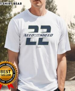 Alt Text: Official Need For Sheed 22 Graphic T-Shirt featuring bold design and vibrant colors, perfect for basketball fans.