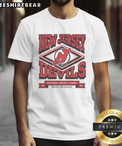 Official New Jersey Devils Heater T-Shirt featuring team logo and vibrant colors, perfect for fans and game day wear.