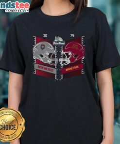 Alt Text: Official New Mexico Lobos vs Minnesota Golden Gophers 2025 Rate Bowl head-to-head helmet design on ladies tee.