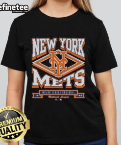 Official New York Mets Heater Ladies Tee featuring team colors and logo, perfect for female fans and casual wear.