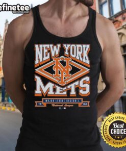 Official New York Mets heater tank top featuring team logo, perfect for summer games and sports fans.