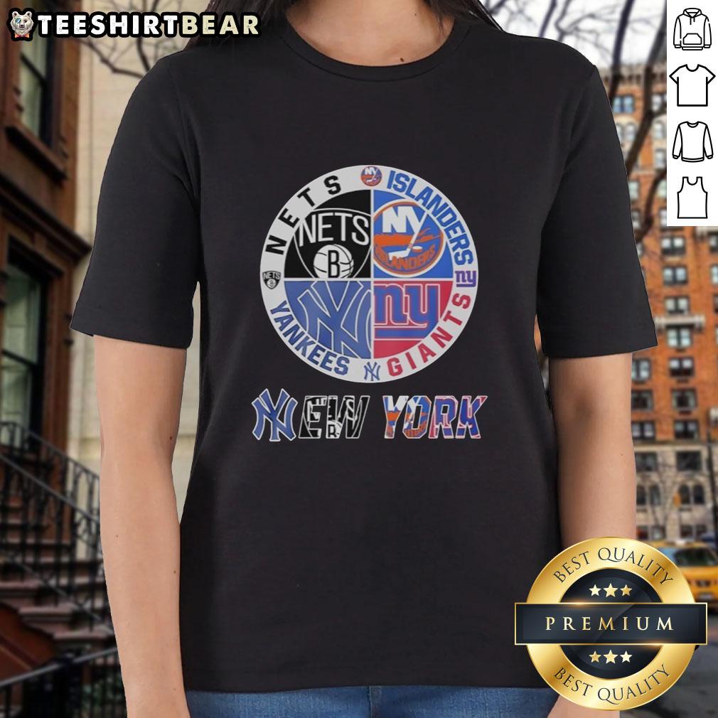 official-new-york-yankees-brooklyn-nets-new-york-islanders-and-new-york-giants-mashup-logo-ladies-tee Alt Text: Official New York Yankees, Brooklyn Nets, Islanders, Giants mashup logo on stylish ladies' tee shirt.