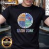 Official New York Yankees, Rangers, Jets, Knicks mashup logo t-shirt showcasing iconic NYC sports team logos.