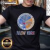 Official New York Yankees, Rangers, Knicks mashup logo T-shirt featuring iconic sports team designs and colors.
