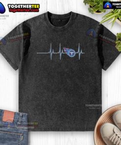 Official NFL Heartbeat Washed T-Shirt in navy blue, featuring a stylish heartbeat graphic and team logo for fans.