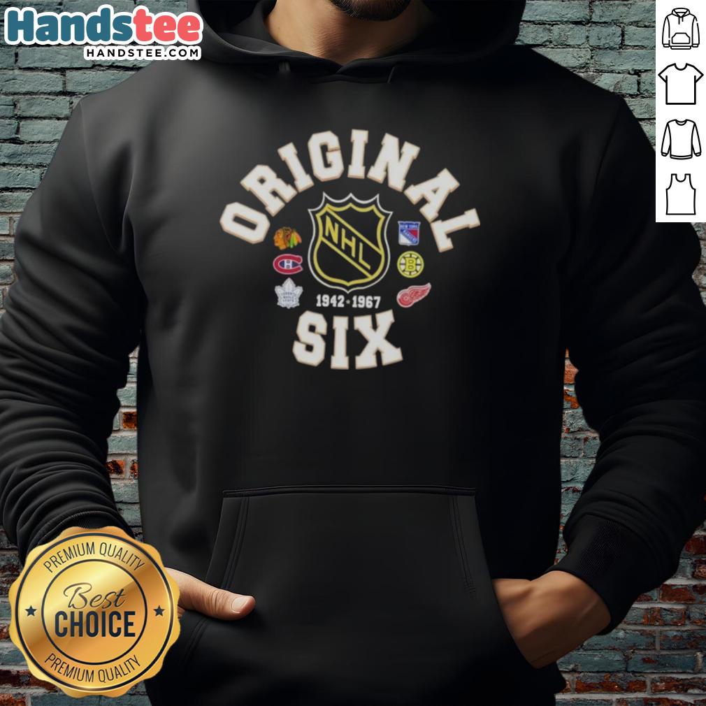 official-nhl-original-six-crest-hockey-hoodie Alt Text: Official NHL Original Six Crest Hockey Hoodie featuring team logos and a stylish design for fans and players.