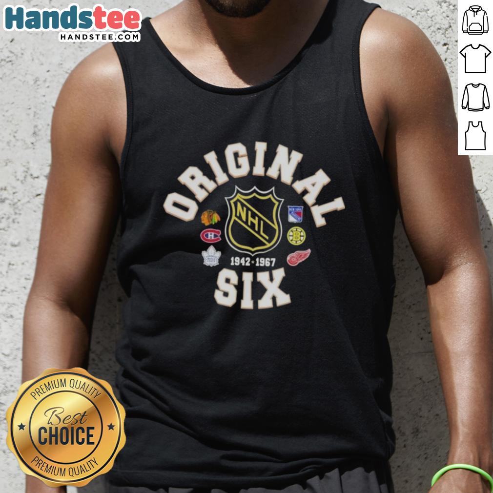 official-nhl-original-six-crest-hockey-tank-top Official NHL Original Six crest hockey tank top featuring team logos on a stylish design for fans and players.