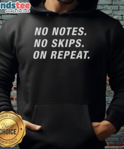 Chicago Bears hoodie featuring 'Official No Notes No Skips On Repeat' design, perfect for loyal fans and stylish comfort.