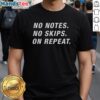 Official No Notes No Skips On Repeat Chicago Bears T-Shirt featuring bold team logo and vibrant colors for fans.