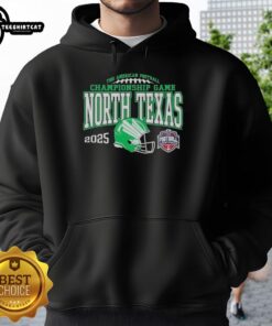 Official North Texas Mean Green 2025 AAC Football Championship Bound Hoodie showcasing team pride and style.