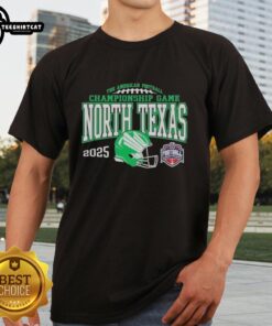 Alt Text: Official North Texas Mean Green 2025 AAC Football Championship Bound T-Shirt showcasing team pride and spirit.