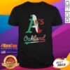 Alt Text: Official Oakland Athletics Baseball X Mexican Flag T-Shirt featuring vibrant colors and unique design for fans.