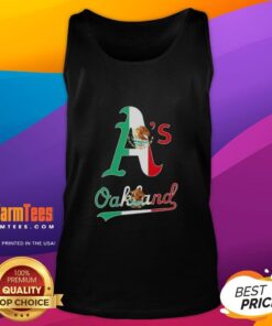 Official Oakland Athletics baseball tank top featuring a vibrant Mexican flag design, perfect for fans and summer wear.