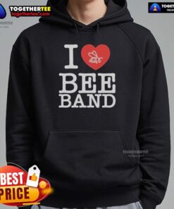 Alt Text: Official Honey Revenge I Heart Bee Band Hoodie featuring a stylish bee graphic and cozy design for fans.