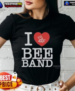 Alt Text: Official Honey Revenge I Heart Bee Band Ladies Tee featuring a stylish bee graphic and trendy design for women.