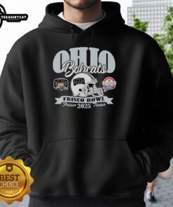 Official Ohio Football 2025 Frisco Bowl hoodie in navy blue, featuring the team logo and stylish design for fans.
