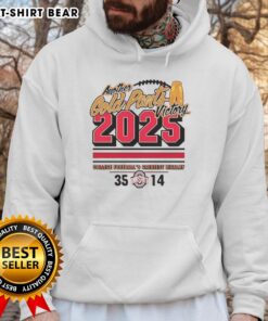 Official Ohio State Buckeyes 2025 Another Gold Pants Hoodie featuring team colors and logo, perfect for fans.