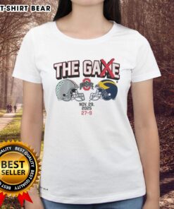 Official Ohio State Football The Game Winner 2025 Ladies Tee in red, featuring team logo and stylish design for fans.