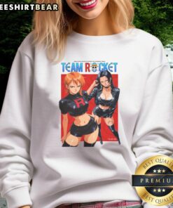 Official One Piece X Team Rocket sweatshirt featuring unique design and vibrant colors for anime fans and collectors.