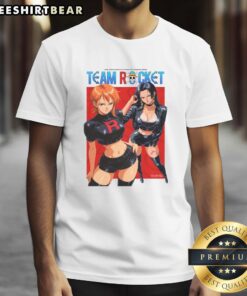 Official One Piece X Team Rocket T-Shirt featuring iconic characters in a vibrant design, perfect for anime fans.