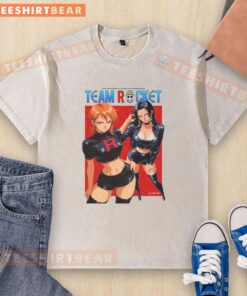 Official One Piece X Team Rocket washed t-shirt featuring vibrant graphics and a comfortable fit for anime fans.
