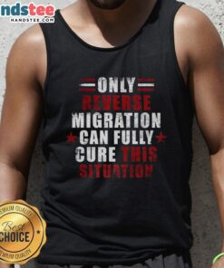 Official Only Reverse Reverse Migration Cure tank top showcasing a stylish design for casual wear and activism.