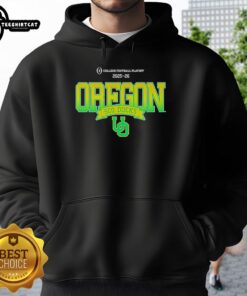 Official Oregon Ducks SCO Ducks 2025-26 College Football Playoff hoodie in vibrant team colors with logo.