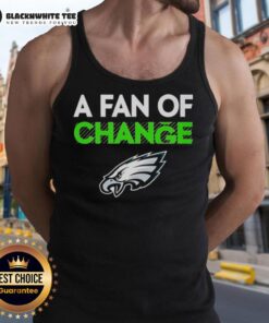 Official Philadelphia Eagles A Fan of Change tank top featuring team colors and logo, perfect for game day wear.