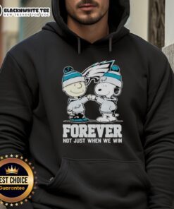 Official Philadelphia Eagles Charlie Brown and Snoopy Forever hoodie, perfect for fans and game day wear.