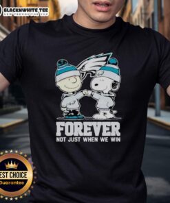 Alt Text: Official Philadelphia Eagles Charlie Brown and Snoopy Forever T-Shirt, celebrating fandom beyond just winning games.