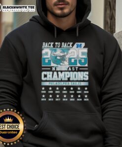 Alt Text: Official Philadelphia Eagles Football NFC East Champions back-to-back 2025 hoodie showcasing team pride and style.
