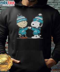 Official Philadelphia Eagles Snoopy and Charlie Brown Best Friends Hoodie featuring vibrant graphics and team colors.