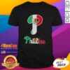 Official Philadelphia Phillies Baseball X Mexican Flag T-Shirt featuring a vibrant design celebrating baseball and culture.