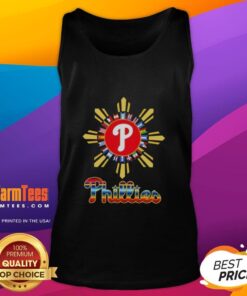 Official Philadelphia Phillies X Hispanic tank top featuring vibrant colors and team logo, perfect for fans and summer wear.